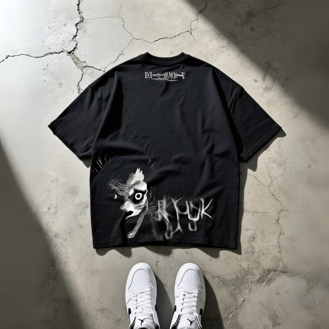 T-Shirt Oversize Heavyweight 240GSM – Death Note™ – 100% Coton Premium – Noir