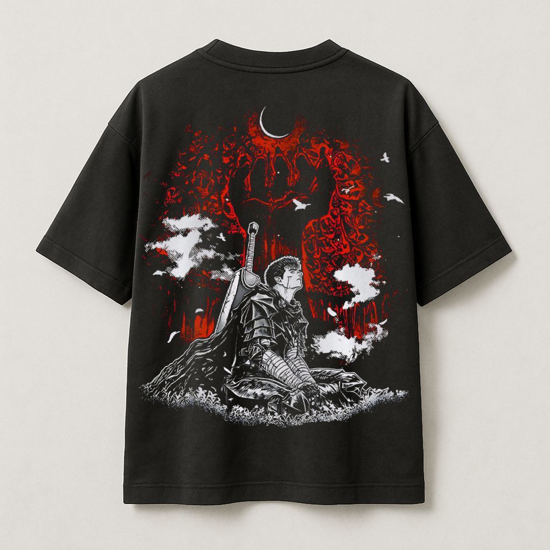 T-Shirt Oversize Heavyweight 240GSM – Berserk™ – 100% Coton Premium – Noir