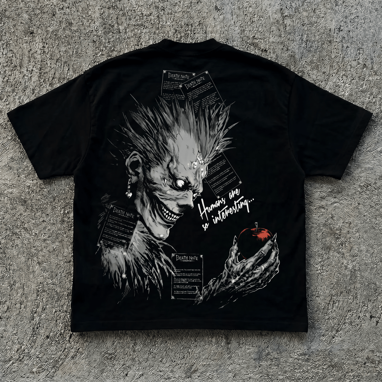 T-Shirt Oversize Heavyweight Death note Ryuk - 100% Coton Noir