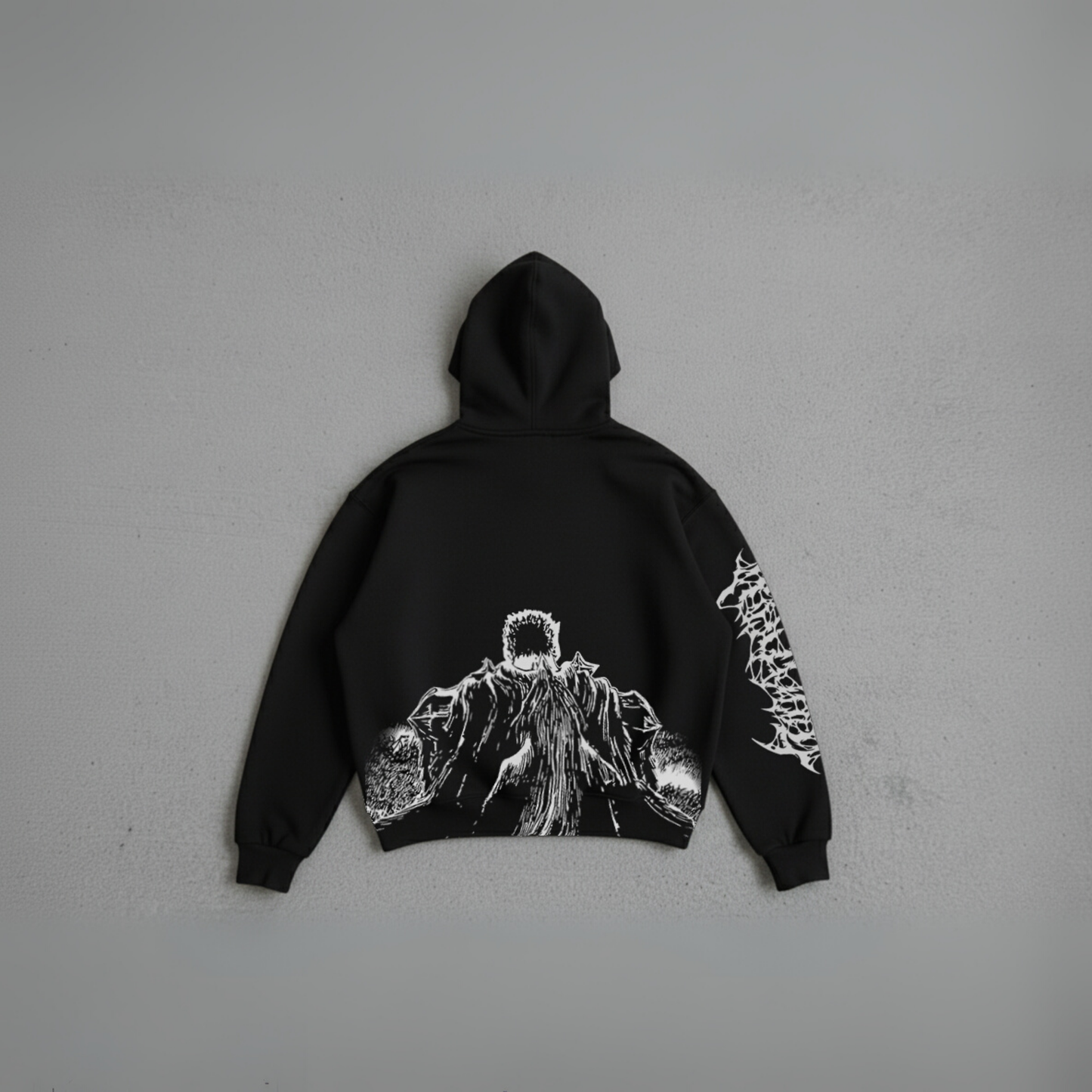 Hoodie Oversize Heavyweight – Berserk™ – 100% Coton Premium – Noir