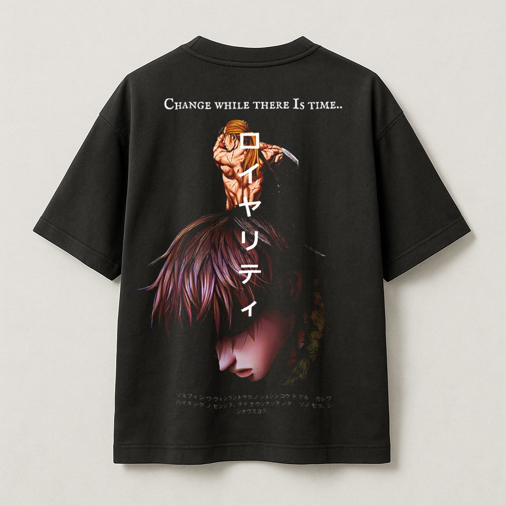 T-Shirt Oversize Heavyweight 240GSM – Thorfinn Vinland Saga™ – 100% Coton Premium – Noir