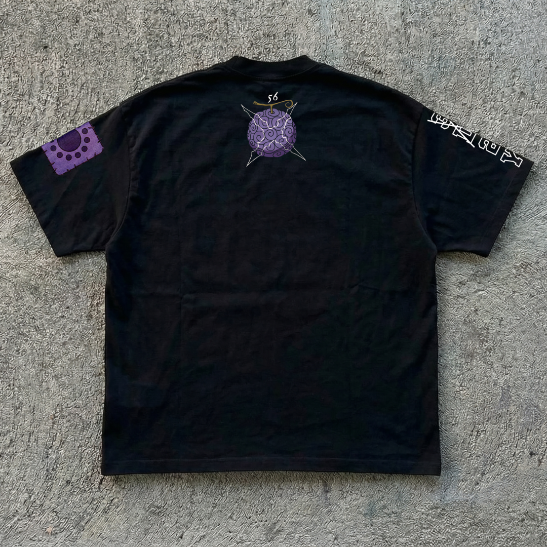 T-Shirt Oversize Heavyweight Straw Hat One piece - 100% Coton Noir