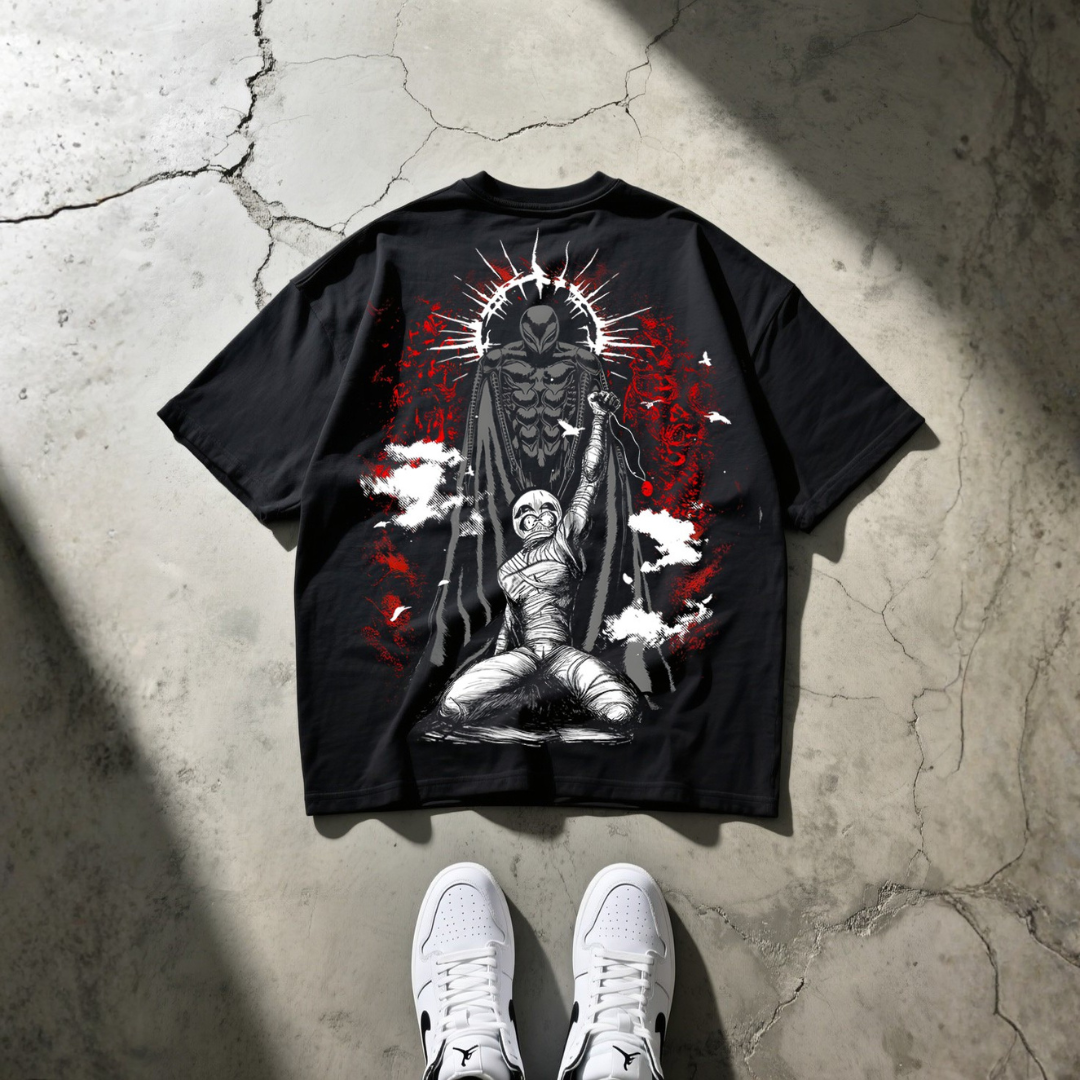 T-Shirt Oversize Heavyweight – Griffith Berserk – 100% Coton – Noir
