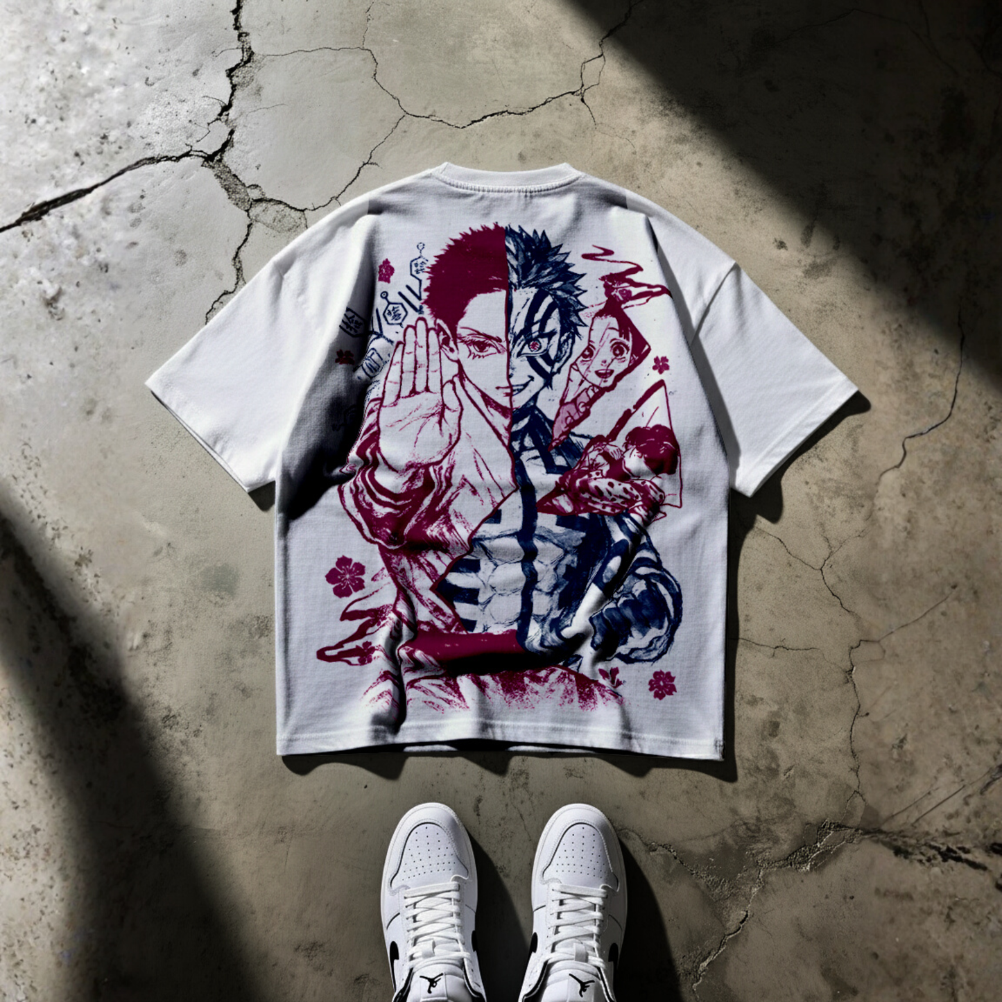T-shirt Oversize Heavyweight Akaza – Demon Slayer | 100% Coton