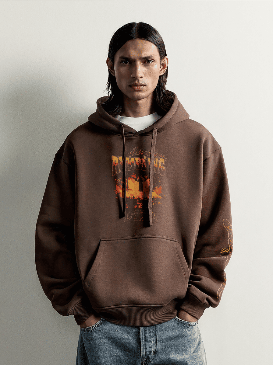 Hoodie Oversize – Rumbling – Brown