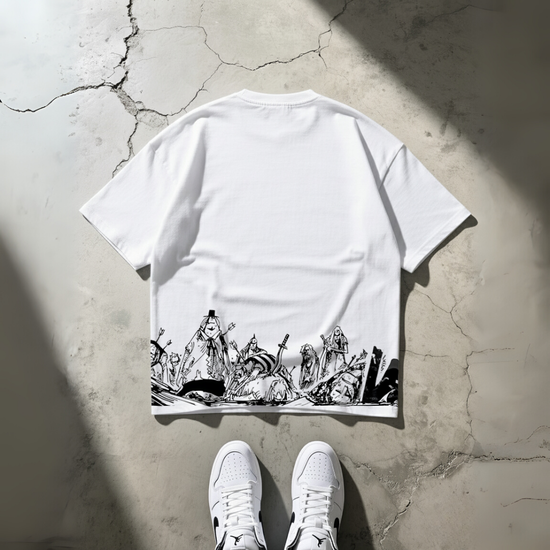 T-Shirt Oversize Heavyweight 240GSM – Brook One Piece™ – 100% Coton Premium – Blanc
