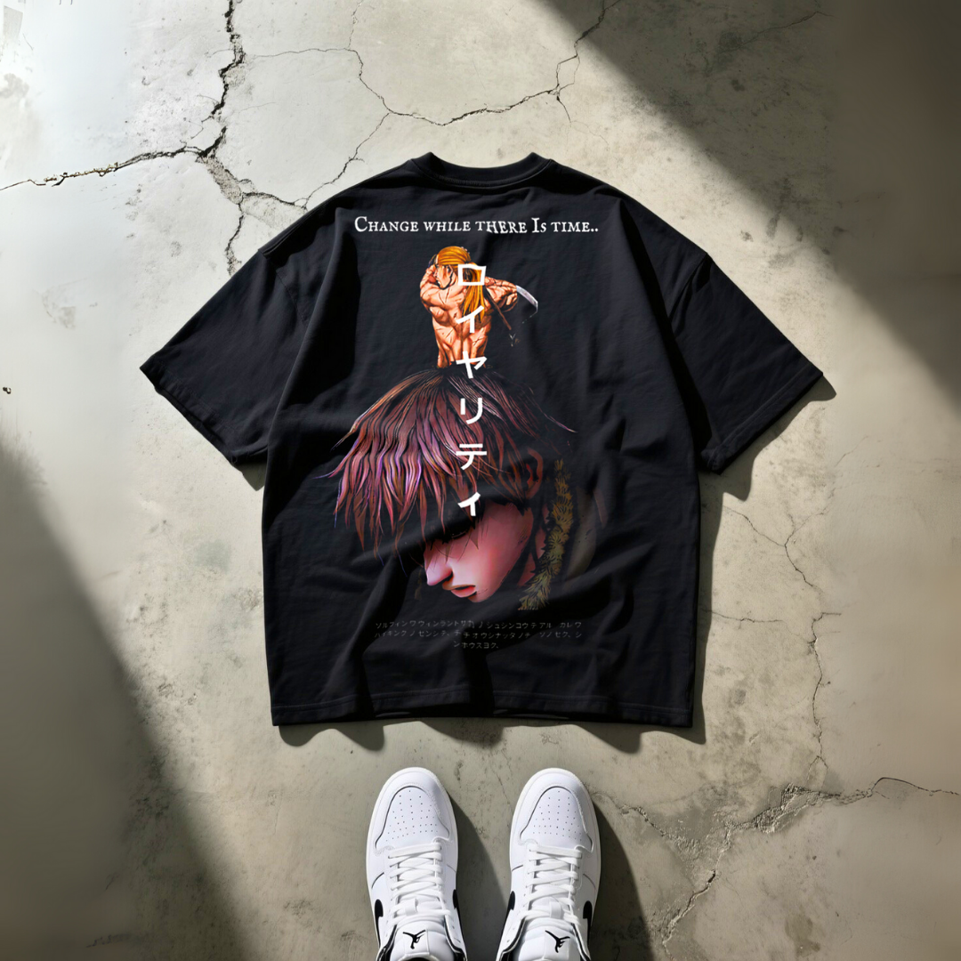 T-Shirt Oversize Heavyweight 240GSM – Thorfinn Vinland Saga™ – 100% Coton Premium – Noir