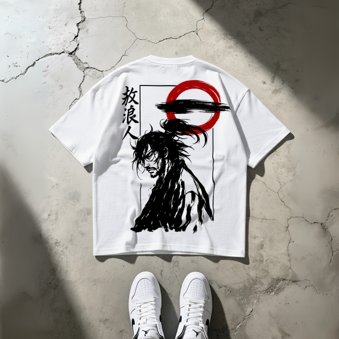 T-Shirt Oversize Heavyweight 240GSM – Vagabond™ – 100% Coton Premium – Blanc