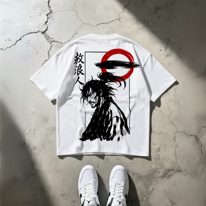 T-Shirt Oversize Heavyweight 240GSM – Vagabond™ – 100% Coton Premium – Blanc