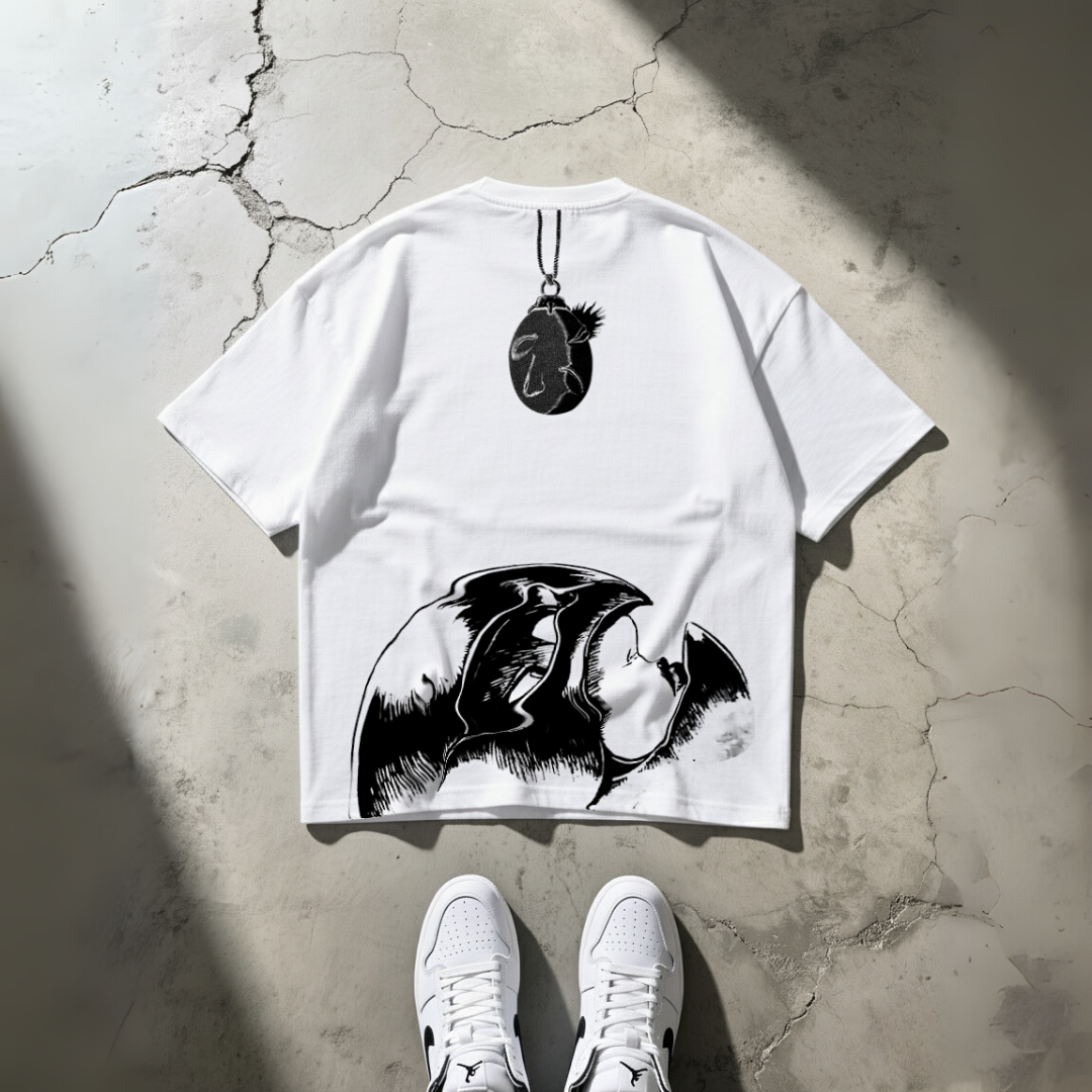 T-Shirt Oversize Heavyweight 240GSM – Berserk™ – 100% Coton Premium – Blanc