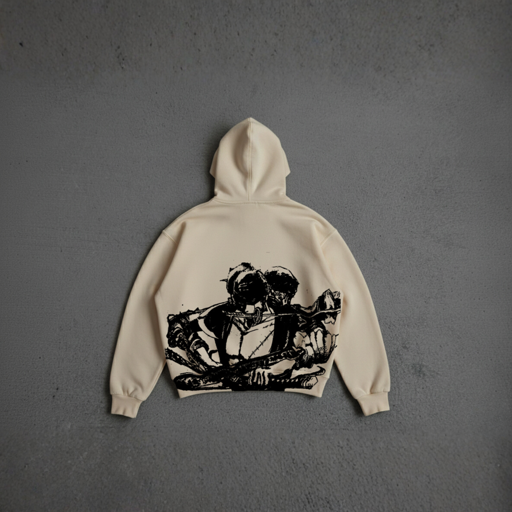 Hoodie Oversize Zoro One Piece – Beige