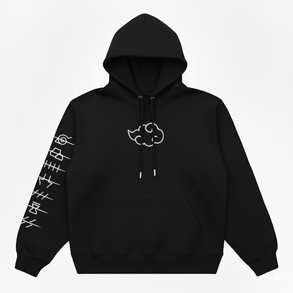 Hoodie Oversize Heavyweight 340GSM – Akatsuki Naruto™ – 100% Coton Premium – Noir