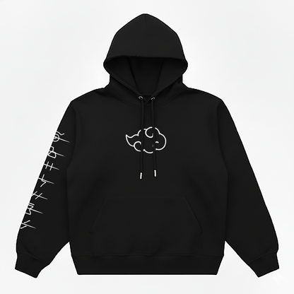Hoodie Oversize Heavyweight – Akatsuki Naruto™ – 100% Coton Premium – Noir