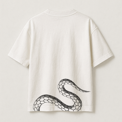 T-Shirt Oversize Heavyweight 240GSM – Sasuke Uchiha Naruto™ – 100% Coton Premium – Blanc