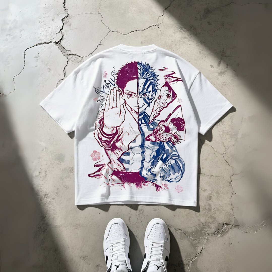 T-shirt Oversize Heavyweight Akaza – Demon Slayer | 100% Coton