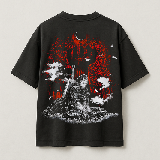 T-Shirt Oversize Heavyweight 240GSM – Berserk™ – 100% Coton Premium – Noir