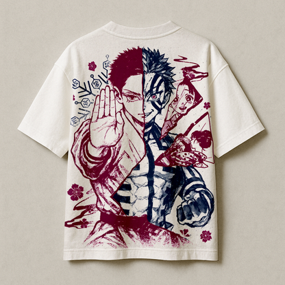 T-shirt Oversize Heavyweight Akaza – Demon Slayer | 100% Coton