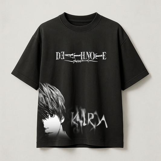 T-Shirt Oversize Heavyweight 240GSM – Death Note™ – 100% Coton Premium – Noir