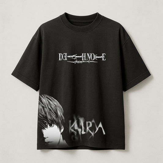 T-Shirt Oversize Heavyweight 240GSM – Death Note™ – 100% Coton Premium – Noir