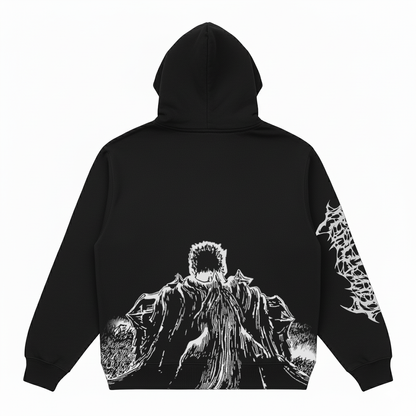 Hoodie Oversize Heavyweight 340GSM – Berserk™ – 100% Coton Premium – Noir