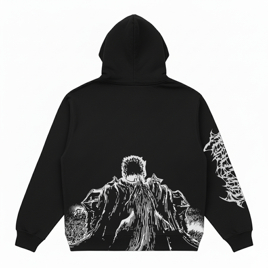 Hoodie Oversize Heavyweight 340GSM – Berserk™ – 100% Coton Premium – Noir