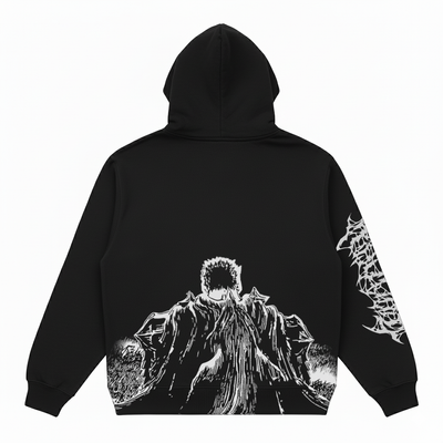 Hoodie Oversize Heavyweight 340GSM – Berserk™ – 100% Coton Premium – Noir