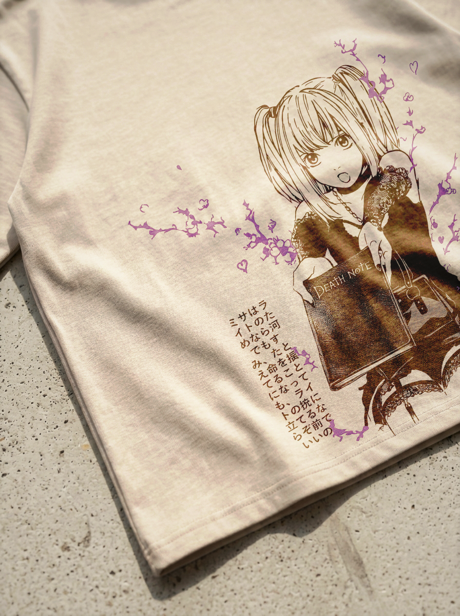 T-Shirt Oversize Heavyweight Death note Misa Amane - Blanc