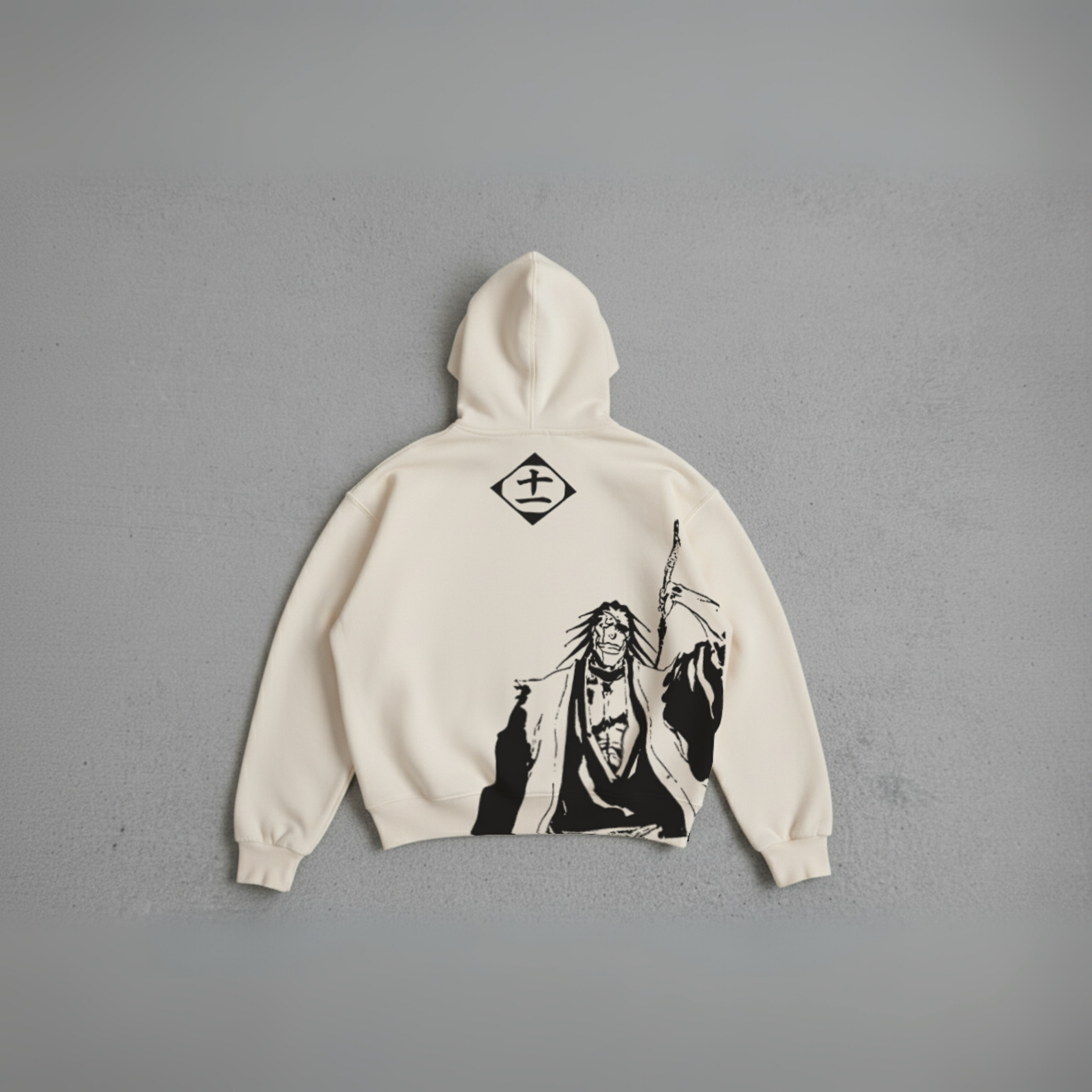 Hoodie Oversize – Zaraki Kenpachi – Beige