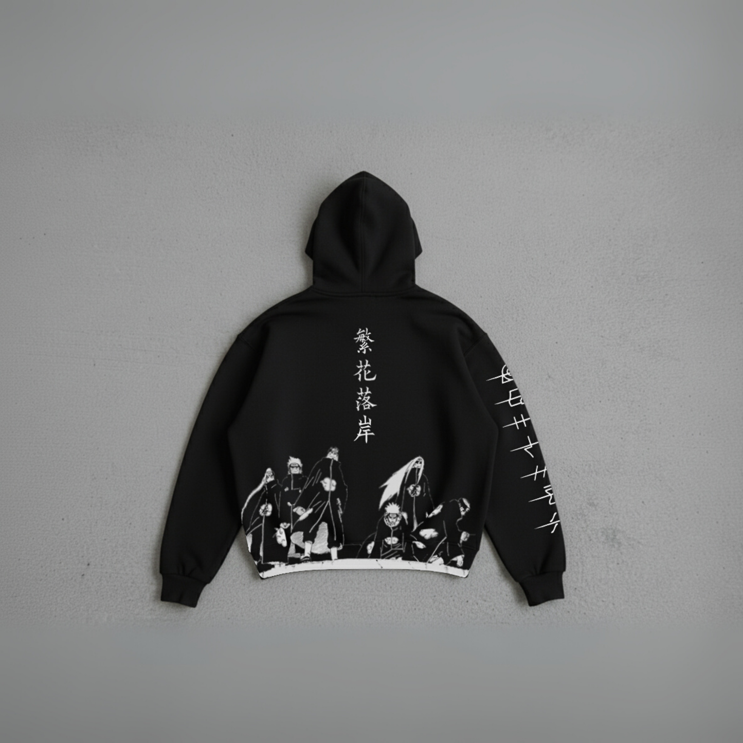 Hoodie Oversize Heavyweight 340GSM – Akatsuki Naruto™ – 100% Coton Premium – Noir