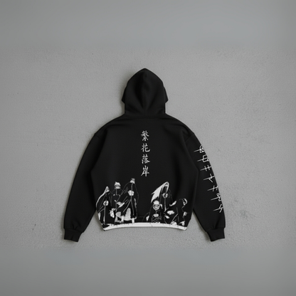 Hoodie Oversize Heavyweight 340GSM – Akatsuki Naruto™ – 100% Coton Premium – Noir