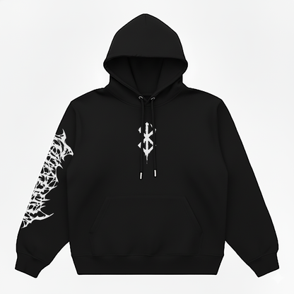 Hoodie Oversize Heavyweight – Berserk™ – 100% Coton Premium – Noir