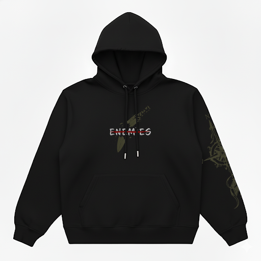 Hoodie Oversize Heavyweight 340GSM – Vinland Saga™ – 100% Coton Premium – Noir