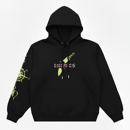 Hoodie Oversize Heavyweight 340GSM – Vinland Saga™ – 100% Coton Premium – Noir