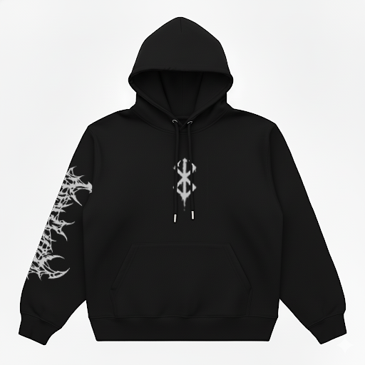 Hoodie Oversize Heavyweight 340GSM – Berserk™ – 100% Coton Premium – Noir