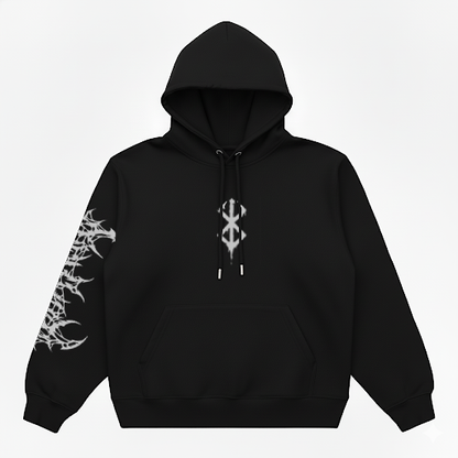 Hoodie Oversize Heavyweight 340GSM – Berserk™ – 100% Coton Premium – Noir