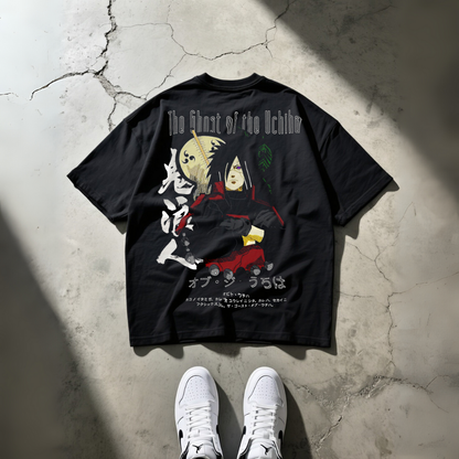 T-Shirt Oversize Heavyweight 240GSM – Madara Uchiha Naruto™ – 100% Coton Premium – Noir