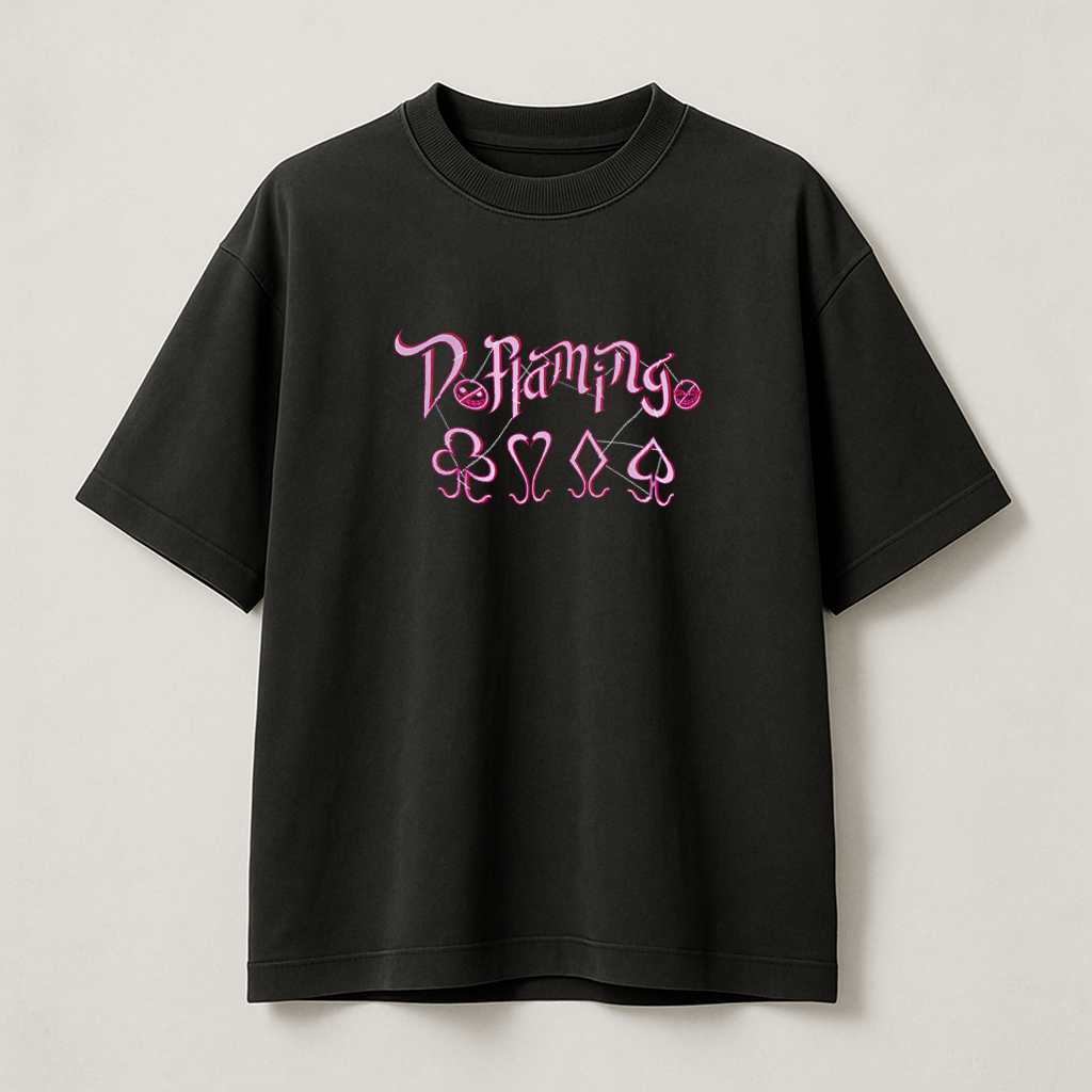 T-Shirt Oversize Heavyweight 240GSM – Donquixote Doflamingo One Piece™ – 100% Coton Premium – Noir