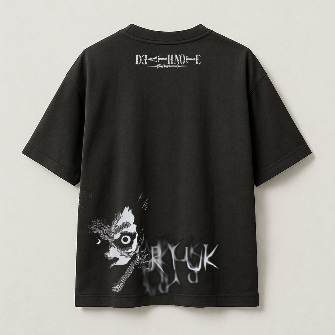 T-Shirt Oversize Heavyweight 240GSM – Death Note™ – 100% Coton Premium – Noir