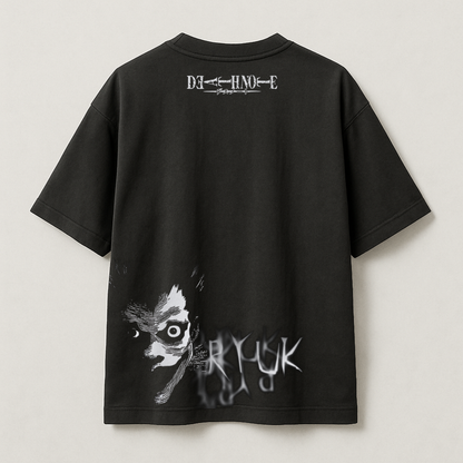 T-Shirt Oversize Heavyweight 240GSM – Death Note™ – 100% Coton Premium – Noir