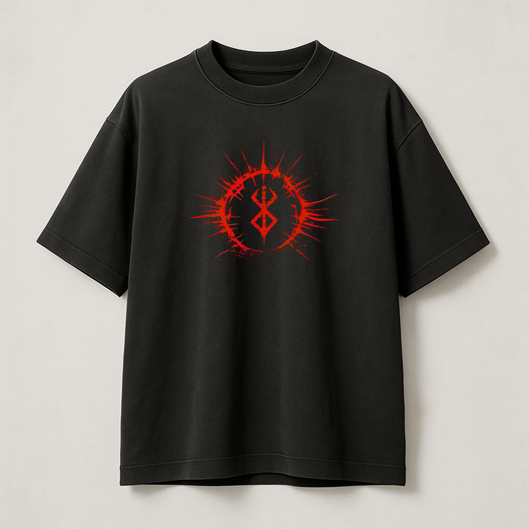 T-Shirt Oversize Heavyweight 240GSM – Berserk™ – 100% Coton Premium – Noir