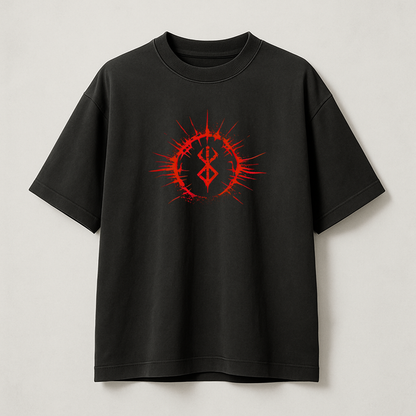 T-Shirt Oversize Heavyweight 240GSM – Berserk™ – 100% Coton Premium – Noir