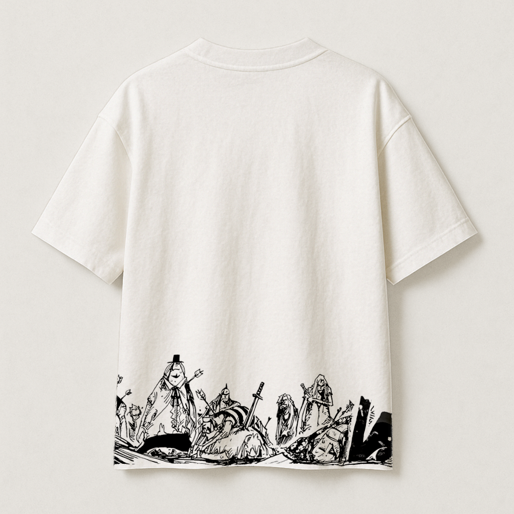 T-Shirt Oversize Heavyweight 240GSM – Brook One Piece™ – 100% Coton Premium – Blanc