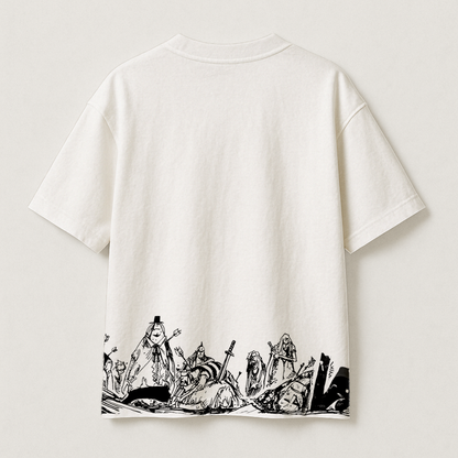 T-Shirt Oversize Heavyweight 240GSM – Brook One Piece™ – 100% Coton Premium – Blanc