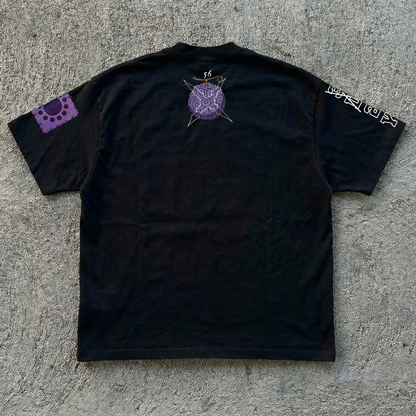 T-Shirt Oversize Heavyweight Straw Hat One piece - 100% Coton Noir