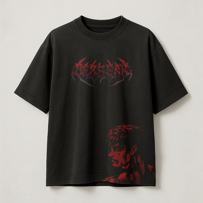 T-Shirt Oversize Heavyweight 240GSM – Guts Berserk™ – 100% Coton Premium – Noir