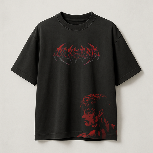 T-Shirt Oversize Heavyweight 240GSM – Guts Berserk™ – 100% Coton Premium – Noir