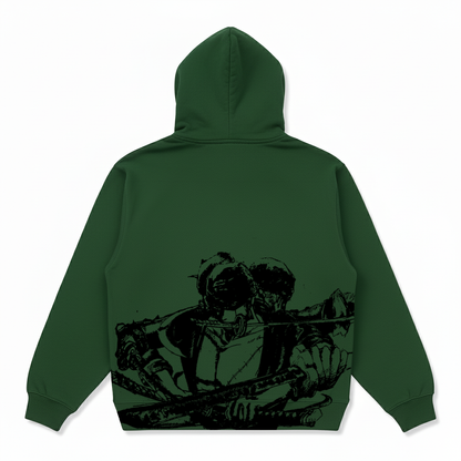Hoodie Oversize Heavyweight 340GSM – Roronoa Zoro One Piece™ – 100% Coton Premium – Vert