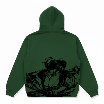 Hoodie Oversize Heavyweight 340GSM – Roronoa Zoro One Piece™ – 100% Coton Premium – Vert
