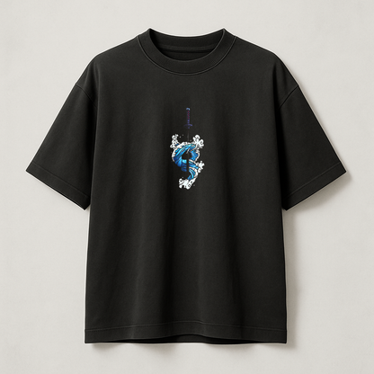 T-Shirt Oversize Heavyweight 240GSM – Demon Slayer™ Kimetsu no Yaiba – 100% Coton Premium – Noir