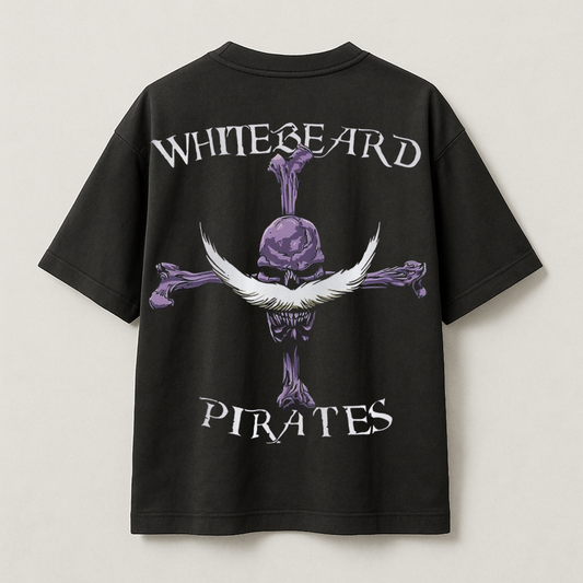 T-Shirt Oversize Heavyweight 240GSM – Portgas D. Ace One Piece™ – 100% Coton Premium – Noir